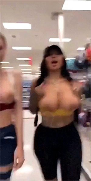 big tits in supermarket OMGYAAA